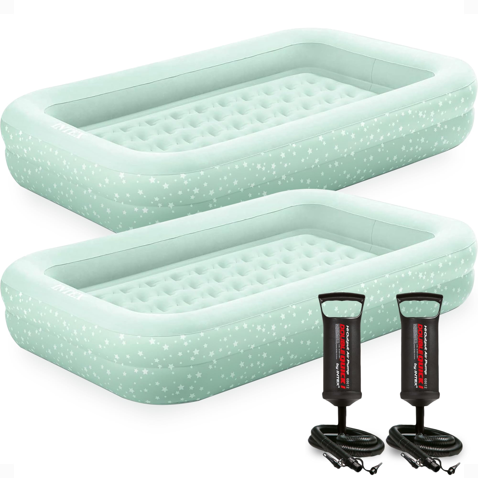 Colchón Inflable Intex Para Niños Para Viaje Con Bomba 2 Paquetes