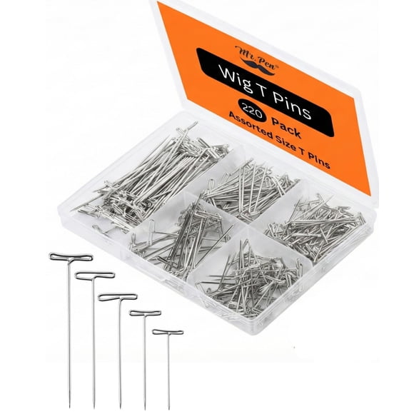 Alfileres en T Mr. Pen - Pack de 220 piezas, 5 tamaños