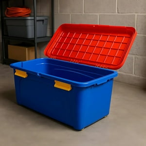 Reyplast - Caja Organizadora Baul Movil Con Ruedas Almacenamiento 90L