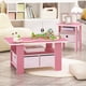 thumbnail image 2 of Mesa Auxiliar Andrey Con Cajón De Basura Rosa rosa Claro, 2 of 6