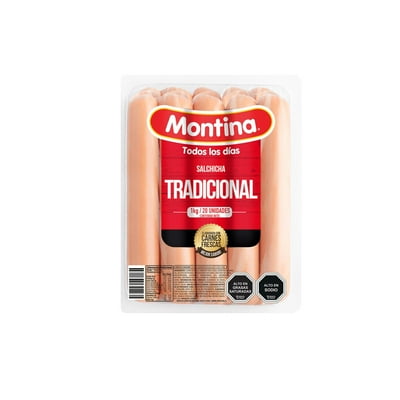 Salchicha Tradicional 20 Un 1 Kg Montina