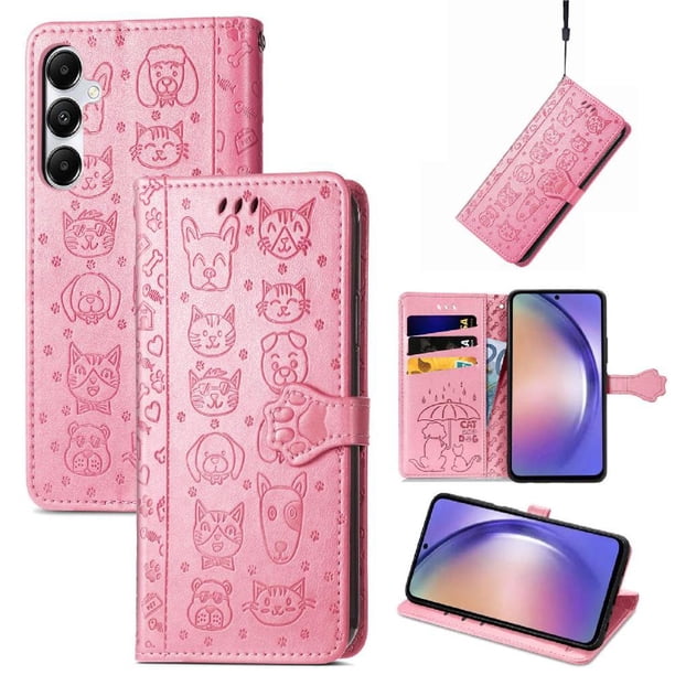 Funda Cartera FOXDOCK para Xiaomi Poco X6 Pro 5G , Flip PU con Relieve de Gatos y Perros, Tarjetero y Soporte