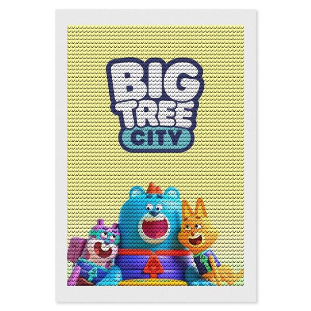 Ciudad del Gran Árbol Kits de Pintura de Diamantes para Adultos 5D DIY Diamond Art Kits Full Drill Diamond Dots para Regalo Decoración de Pared y Relajación Artes de Gemas 20*30cm