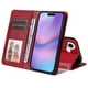 thumbnail image 5 of Funda Billetera para iPhone 17 Pro Max con Porta Tarjetas y Soporte Ajustable Rojo, 5 of 5