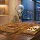 thumbnail image 3 of Bandeja Decorativa De Metal Dorado Set De 2, 3 of 3