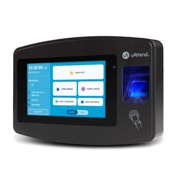 Reloj Checador uAttend JR2000 Biométrico con RFID, PIN y Pantalla Táctil