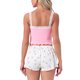thumbnail image 3 of INSPIRE CHIC Conjunto de Pijama para Mujer Tops de Encaje Sin Mangas Shorts Florales Tejido de Punto Acanalado Ropa de Dormir Suave XL Rosa, 3 of 6