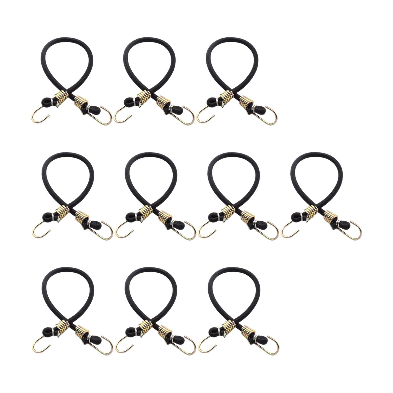 Magideal - 10 Uds. Cuerdas Elásticas De Choque De 30Cm, Correa Elástica Para Tirar, Cuerda Elástica De Remolque Con Gancho Para Tienda De Equipaje, Kayak, Barco, A