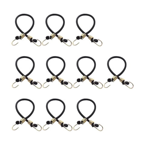 Magideal - 10 Uds. Cuerdas Elásticas De Choque De 30Cm, Correa Elástica Para Tirar, Cuerda Elástica De Remolque Con Gancho Para Tienda De Equipaje, Kayak, Barco, A