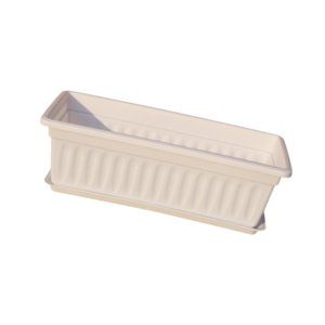 Ioensy - Jardinera Con Jardinera Para Ventana, Maceta Con Jardinera De 17 Pulgadas Para Alféizar De Ventana, Patio Interior Y Exterior, Color Blanco