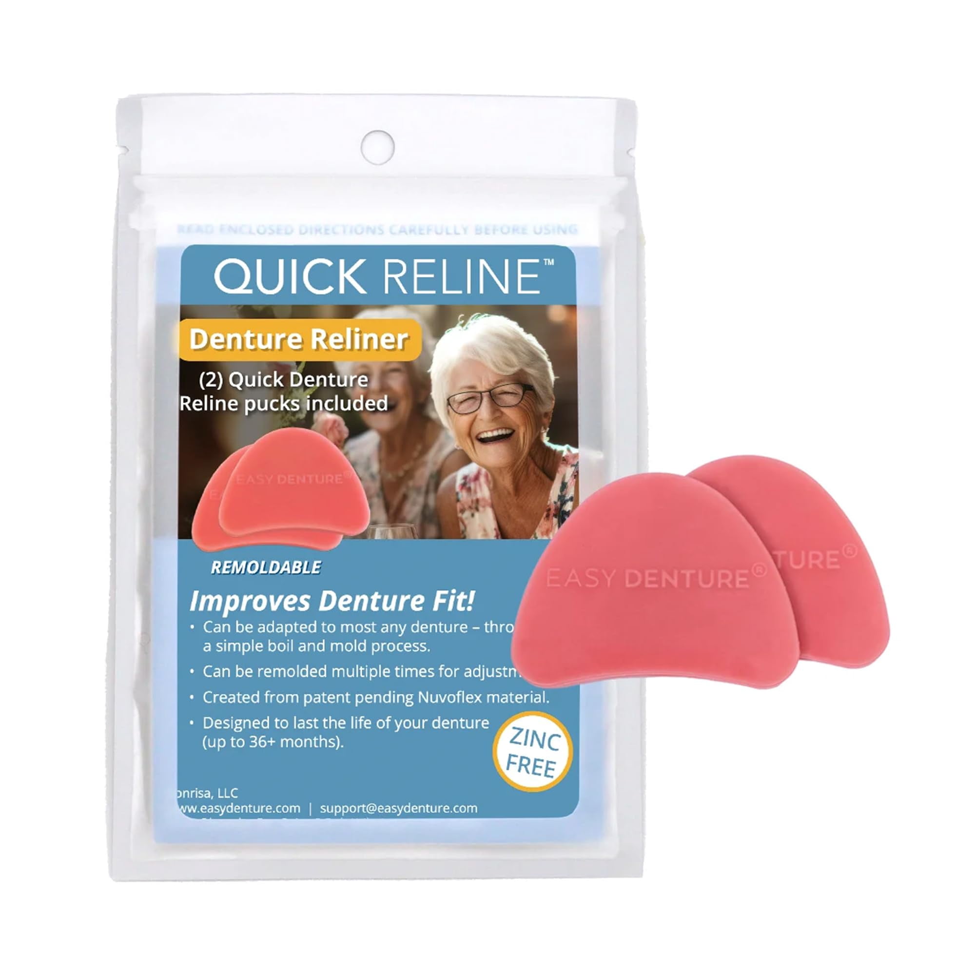 Kit De Revestimiento Dental Easy Denture Quick Reline Con 2 Discos Reline