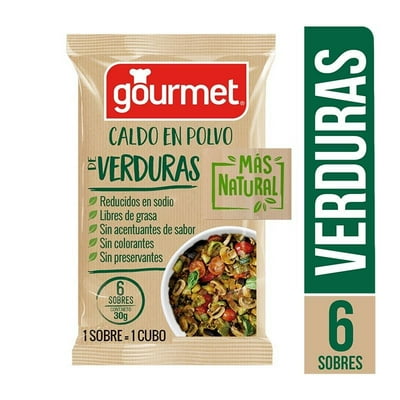 Caldo En Polvo De Verduras Más Natural (6 Sobres) Bolsa 30 G Gourmet