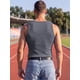thumbnail image 3 of INSPIRE CHIC Camiseta de Tirantes a Rayas sin Mangas de Ajuste Delgado para Hombres Gimnasio S Gris Oscuro, 3 of 5