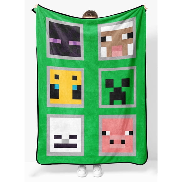 Manta Sunny Side Up de felpa suave para Minecraft, 46 x 60 pulgadas