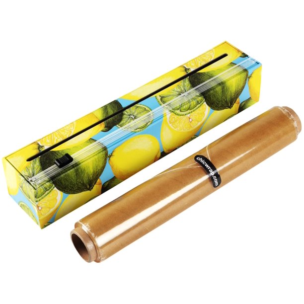 ChicWrap Estilo Limón - Dispensador de Film Transparente - Incluye rollo de 30,5 cm × 76,2 m