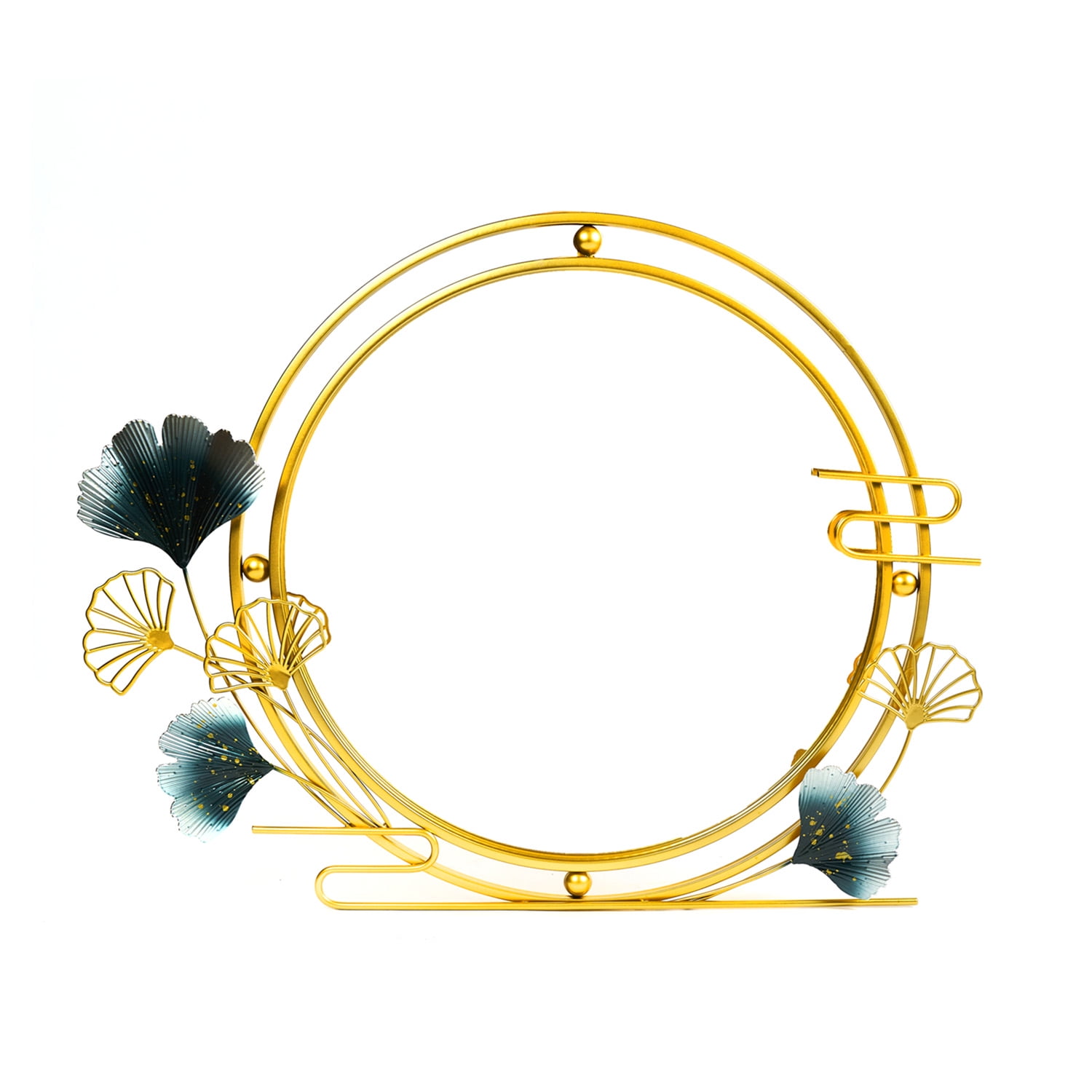 Mundo Online - Espejo Redondo Deco Mural Dorado Floral 70 Cm