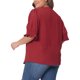 thumbnail image 3 of Agnes Orinda Blusa de Mujer Talla Grande de Chifón con Cuello en V Entallado, Manga Corta Abullonada, Casual y Sólida 1X Burdeos, 3 of 6