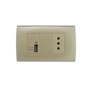 Art Dna - Módulo Usb 5A/2.1A + Enchufe Simple 10A Dorado A83-P06