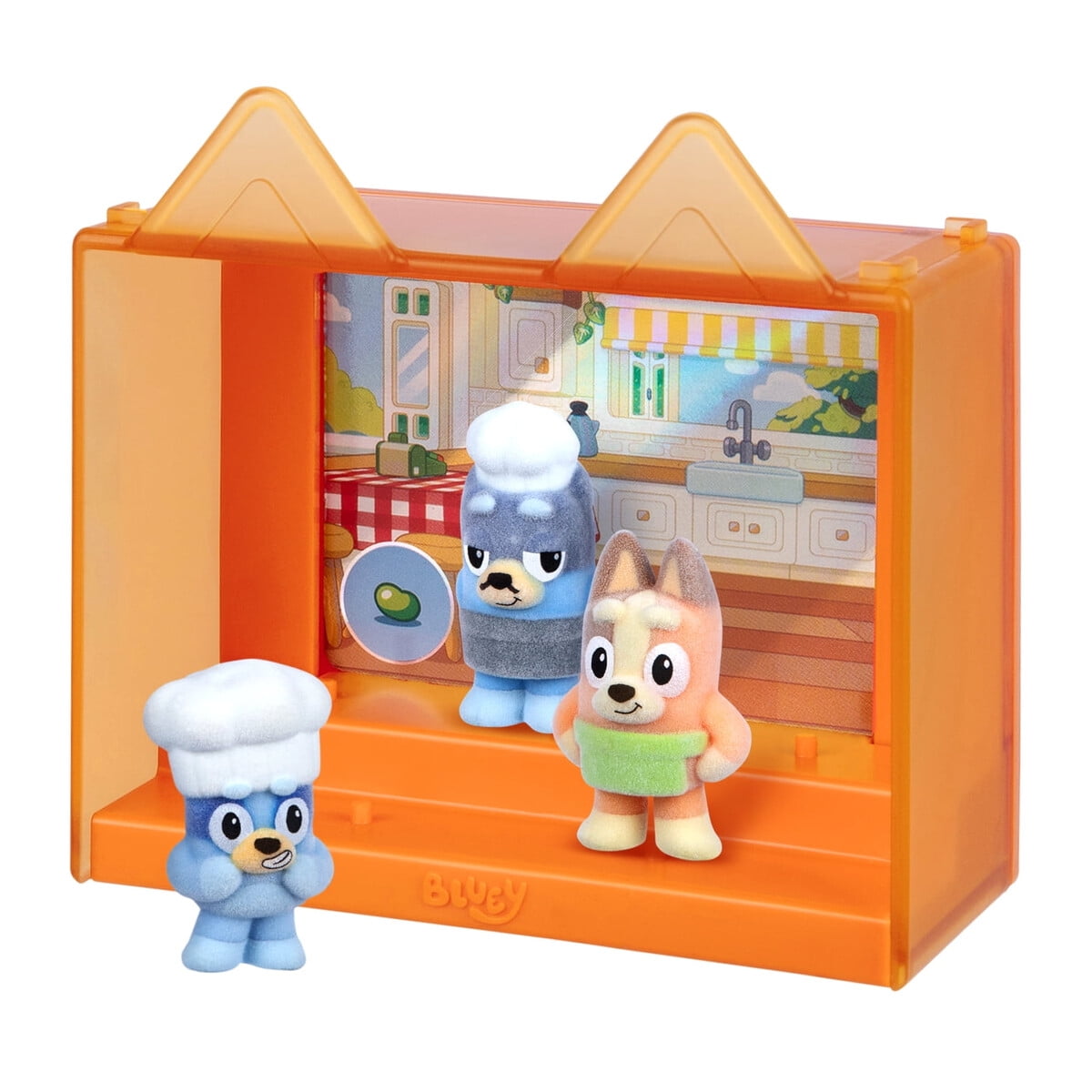 Bluey Fuzzies Pavlova 3 Mini Figuras Flocked Display