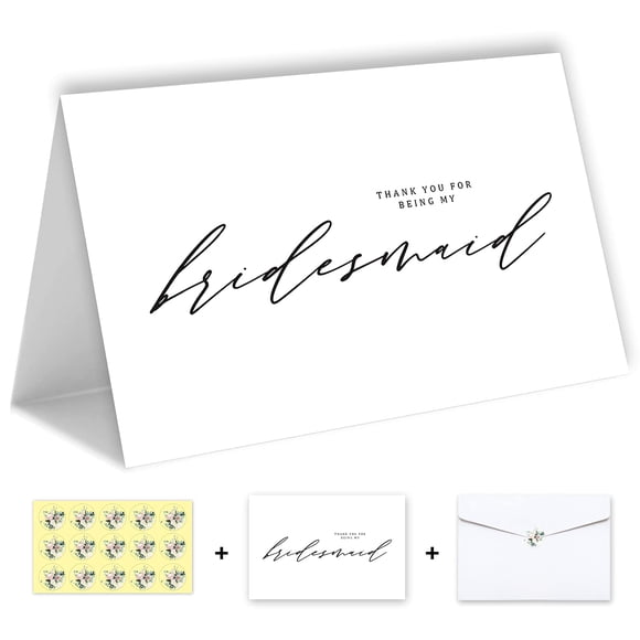 Tarjetas de agradecimiento OJsensai 15x10 cm Pack de 14 para damas de honor