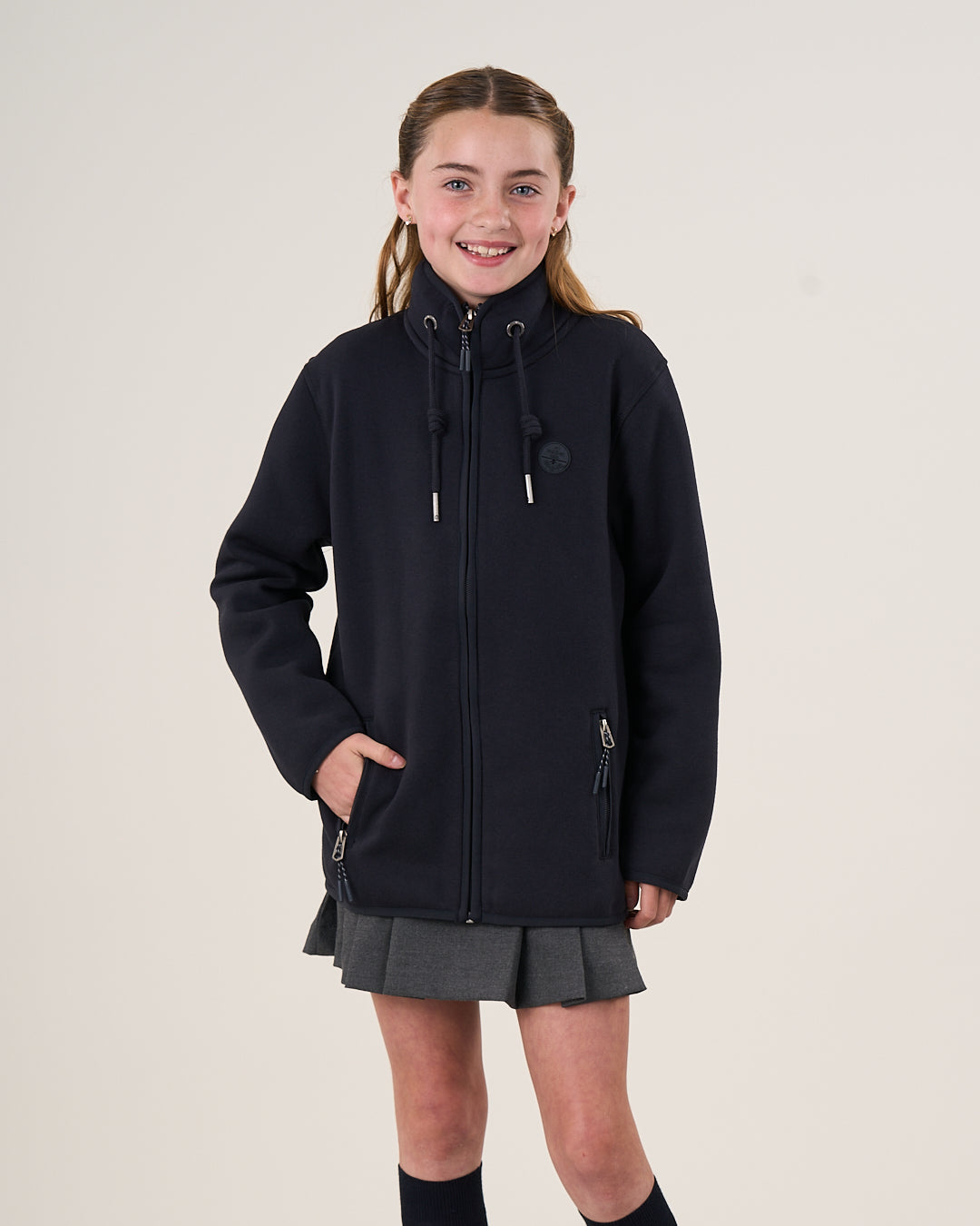 Poleron Escolar Niña Franela Cierre Sp29 (T.6-T.10) Polemic