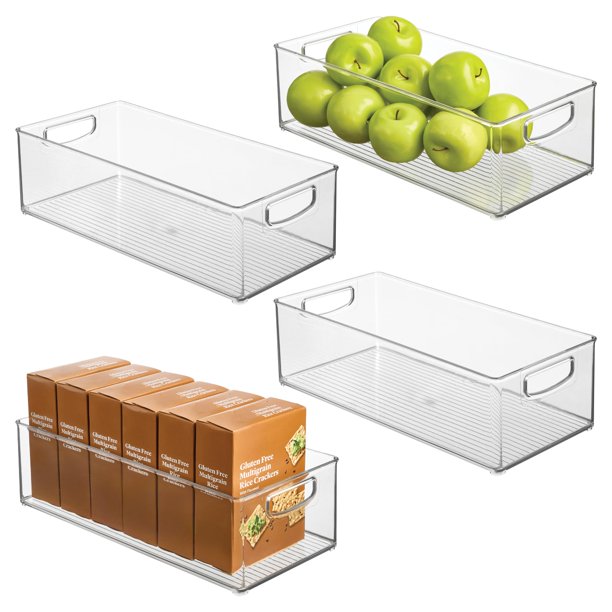 Contenedor de almacenamiento iDesign 40.5 × 20.5 × 12.7 cm juego de 4 unidades transparentes