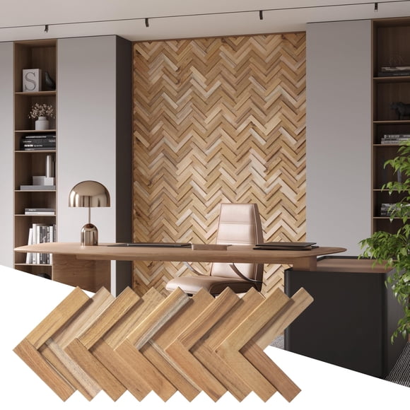 Paneles 3D de Pared Wall!Supply 15 cm × 36 cm Teca – Pack de 16