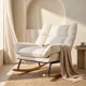 thumbnail image 1 of Sillon Mecedor Silla Mecedora Sitial Reclinable Tela Suave Blanco, 1 of 8
