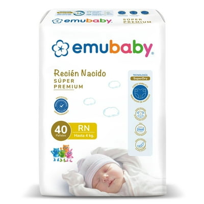 Pañal Super Premium Talla Recién Nacido 40 Un Emubaby