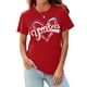 thumbnail image 4 of Camiseta Talovee Baseball para mujer para el día del partido, roja, talla XL, 4 of 5