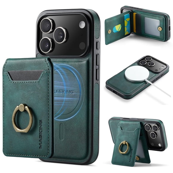 Funda cartera magnética Oidealo para iPhone 17 Pro con RFID y 5 ranuras