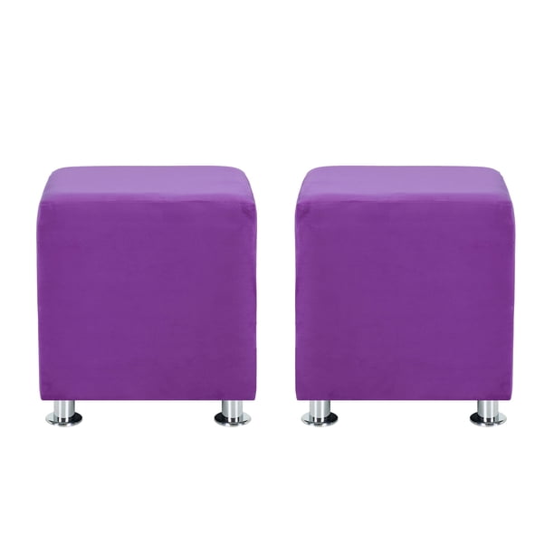 Set Pouf Cali 1c Felpa 12 Morado