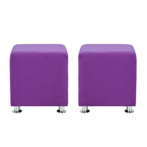 Bodevir - Set Pouf Cali 1C Felpa 12 Morado