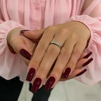 Press On Nails Joyvvew Ataúd Cuadrado, Marrón Ámbar, Medio Largo