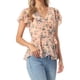 thumbnail image 1 of INSPIRE CHIC Blusas Cruzadas para Mujer con Estampado Floral Cuello en V Cintura con Lazo Peplum Blusa Albaricoque Rosa XL, 1 of 6