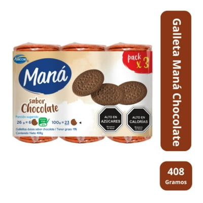 Paquete Galletas Maná Chocolate 393 G Arcor