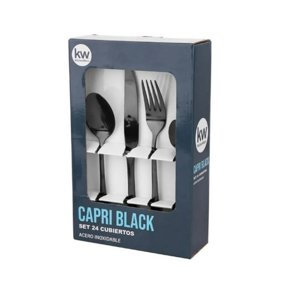 KW SET CUBERTERIA 24PZ CAPRI BLACK