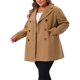 thumbnail image 4 of Abrigo largo de doble botonadura con solapa entallada para mujer de talla grande Agnes Orinda para un invierno elegante 3X Camel, 4 of 5