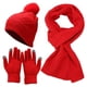 thumbnail image 1 of Conjunto de tres piezas de gorro, bufanda y guantes, cálido y aislante, gorro de punto grueso., 1 of 6