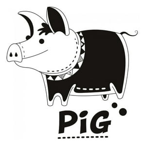 Rienda Libre Graphics - Decomural Toy Pig Kids Ws-17984