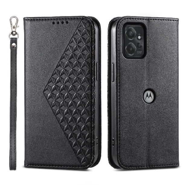 Funda Flip FOXDOCK para Motorola Moto G Power 2023 , Estilo Billetera con Diseño Rombo, Correa de Mano y Soporte, Uso Diario