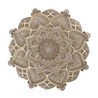 Ioensy - Mandala Yoga Room Night Light Led Multicapa Laser Cut Tallado Luz Madera