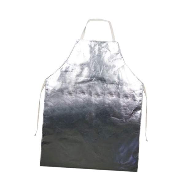 Delantal resistente al calor, ignífugo, para taller, con protección contra salpicaduras y quemaduras, 500 degreeC, delantal con peto de aluminio para asar L