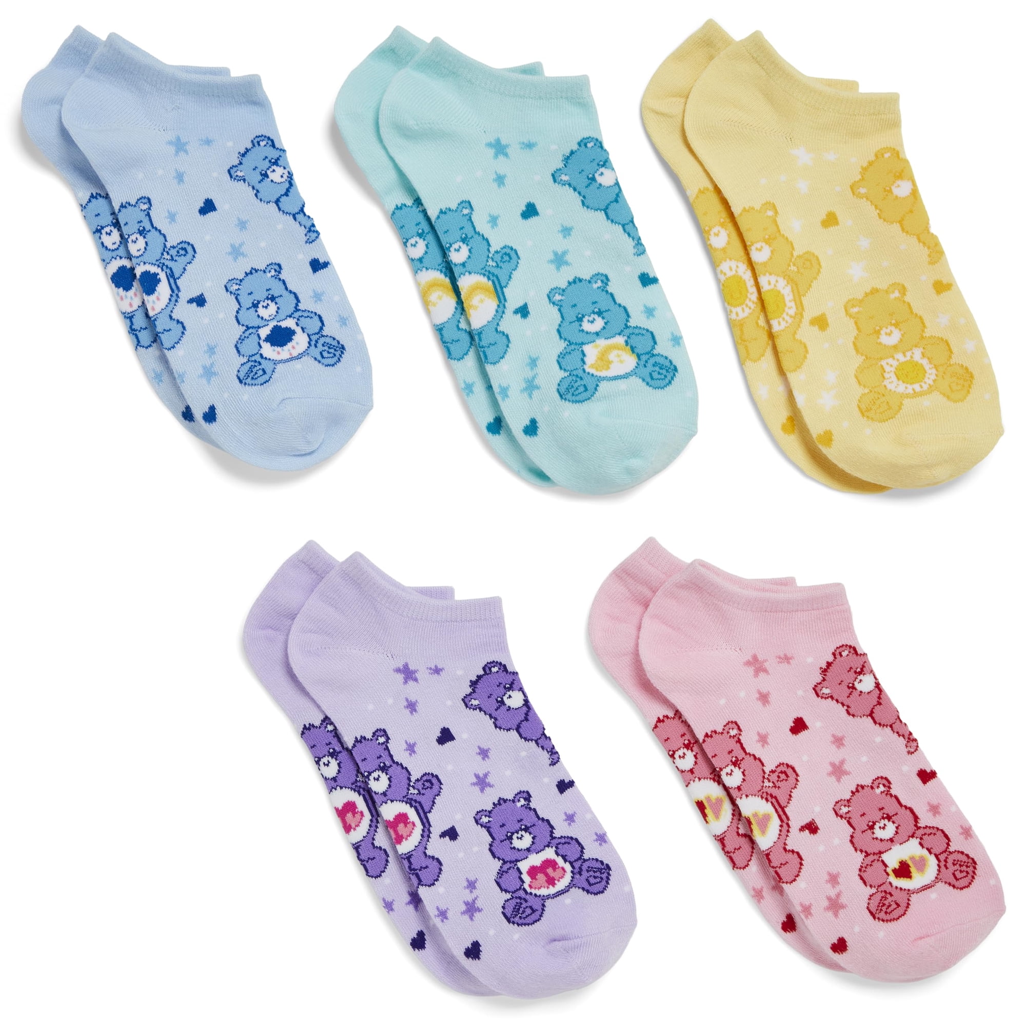 Care Bears - Calcetines Tobilleros Invisibles Para Mujeres Paquete De 5