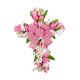 thumbnail image 3 of Corona De Flores Artificiales, Corona De Puerta De Tulipán, Festival De Pared, Corona Cruzada De Pascua, Blanco Y Rosa, 3 of 5