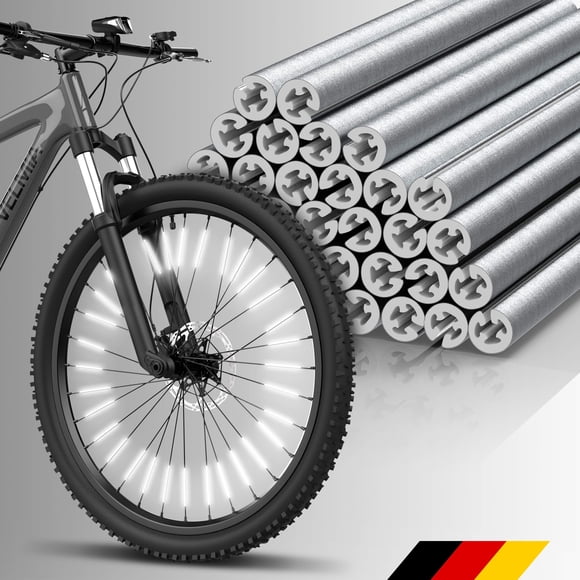 Reflectores para bicicleta VELMIA, visibilidad 360°, 3M Scotchlite, 36 unidades