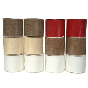 Wakeshome - Pack 12 Mallas Navidad Cinta Decorativa Dearbol 6,3Cm*2,7Mts Multicolor Geometrico