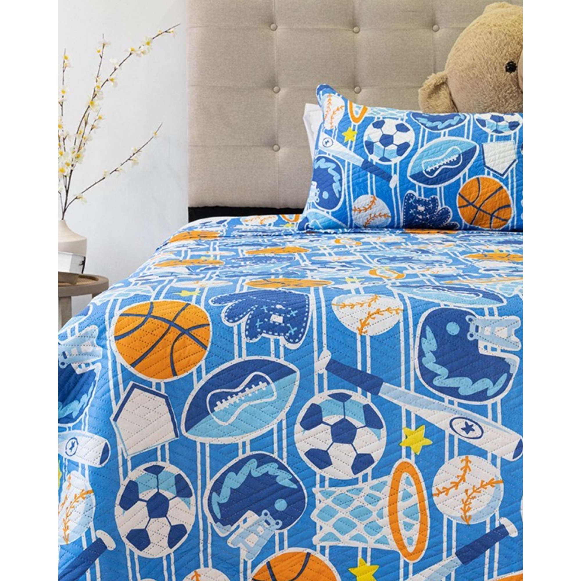 Doral - Cobertor Quilt Primavera Verano Azul Pelotas