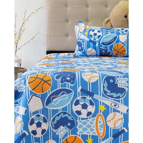 Doral - Cobertor Quilt Primavera Verano Azul Pelotas