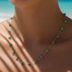 thumbnail image 2 of Collar Piedras Turquesa Dorado - Cadena Delicada Mujer Estilo Verano, 2 of 3